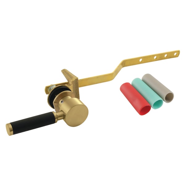 Front Mount Toilet Tank Lever, Brushed Brass